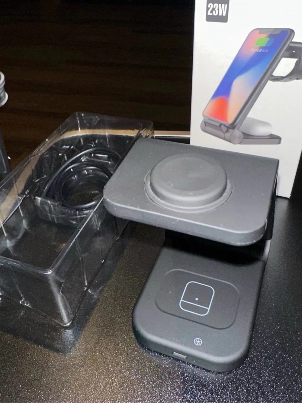 3-in-1 Wireless Charger Station (Black) - 23W Fast Charging